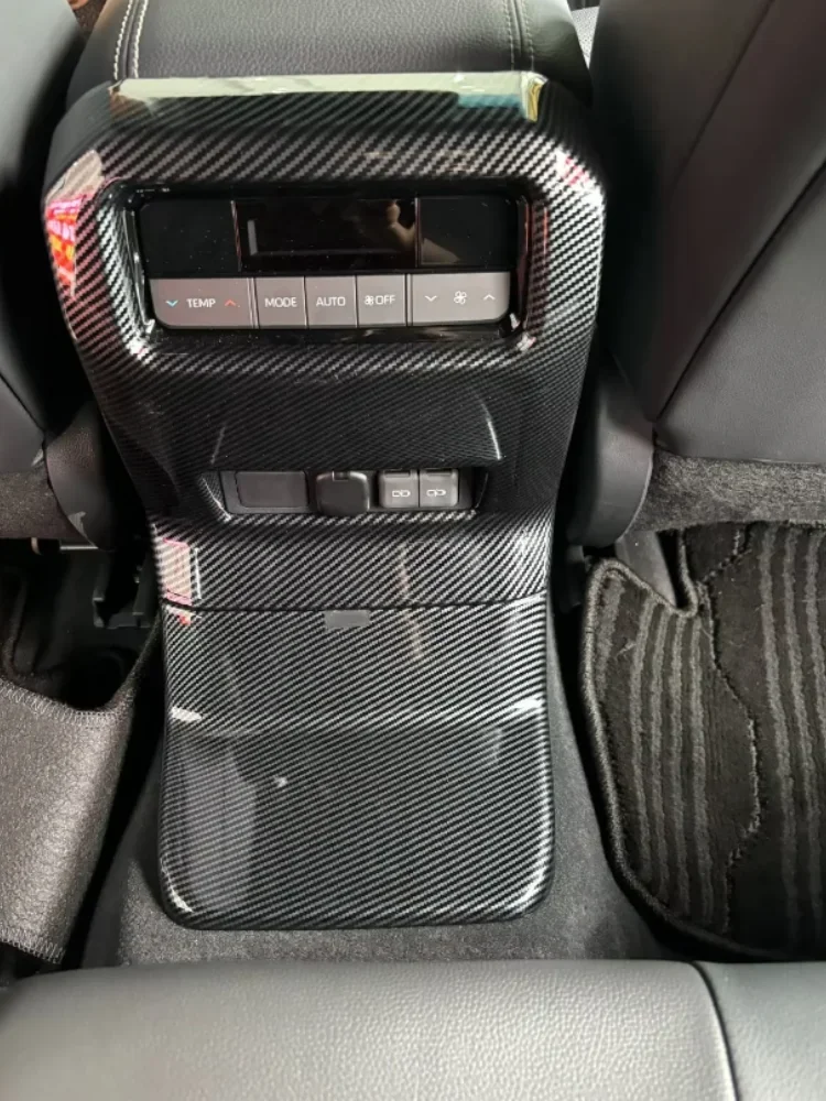 IOSN Car Accessories For Toyota Prado LC250 2024 ABS Carbon Fiber Style Interior Rear Air Vent Outlet Cover Trim 1pcs 5
