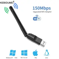 미니 무선 와이파이 어댑터, USB 와이파이 리시버 동글, MT7601 RTL8188 네트워크 카드, 802.11b, n/g, 150Mbps, 2dBi 안테나