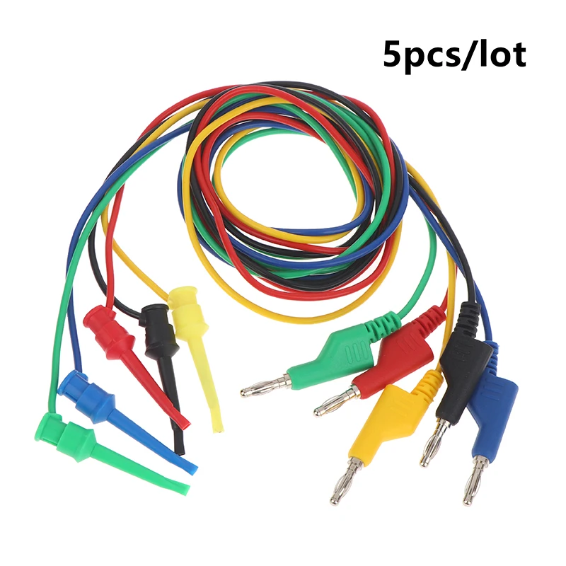 

5 шт. тестовых проводов 4 мм с разъемом типа «банан» на крючок, штабелируемые кабели с разъемом-вилкой и зажимом для регуляторов напряжения и тестирования