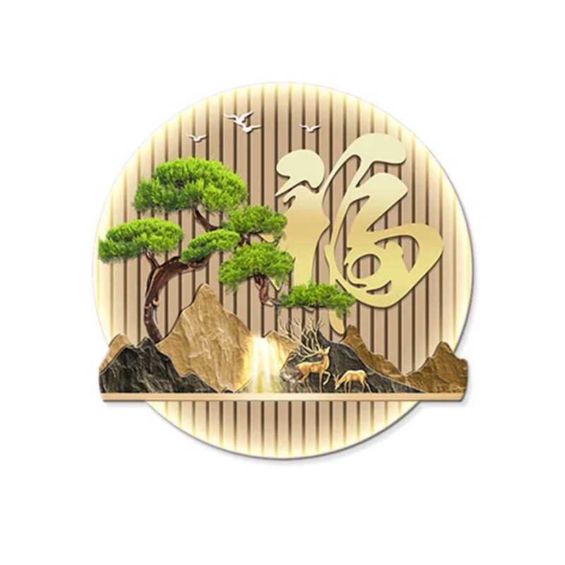 

DSA new Chinese-style entrance decorative painting, flowing water generates wealth, landscape painting, attracting wealth and