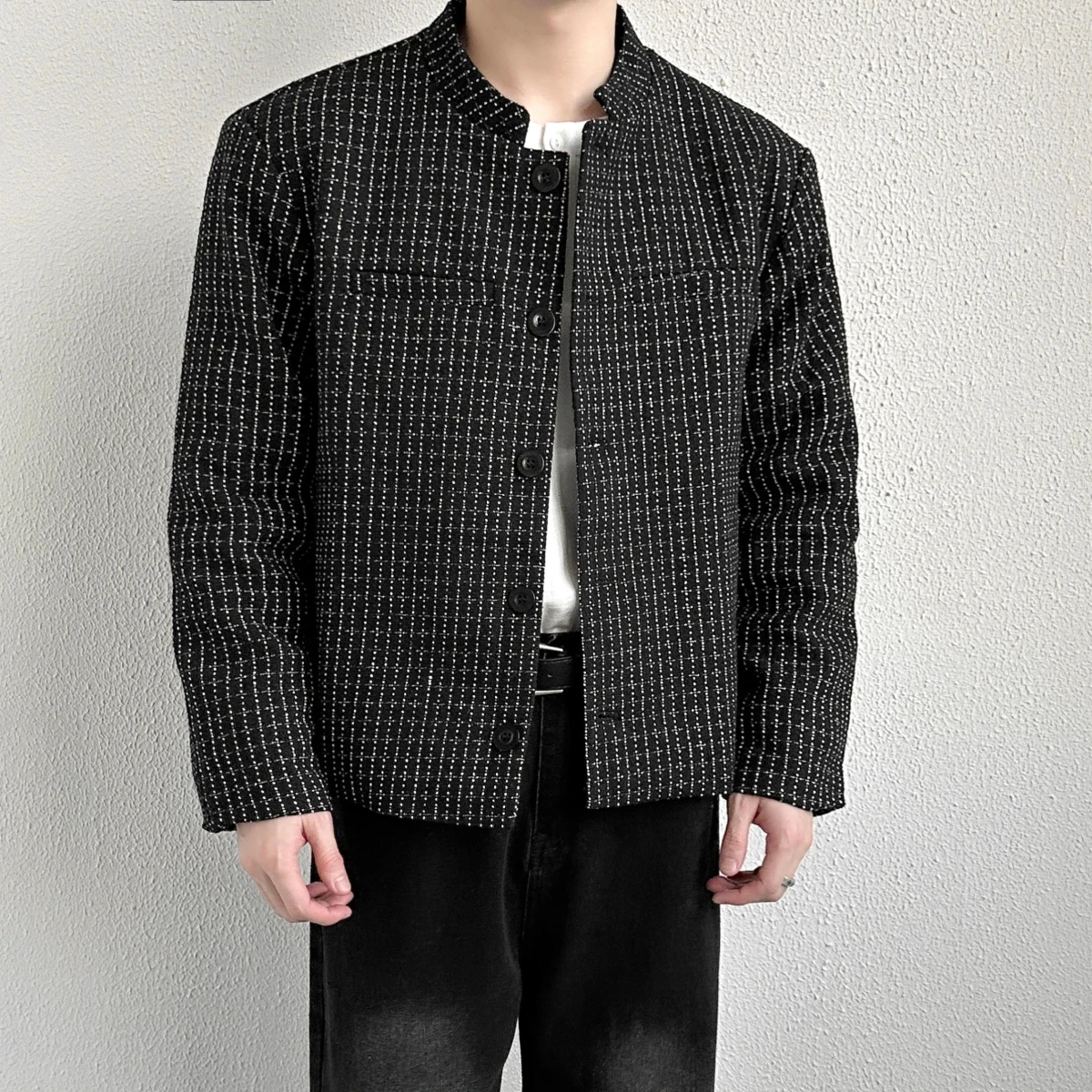 

Новое китайское мужское клетчатое пальто Flight Jaet Faion Urban свободного кроя весна-осень High Sensation Pad oulder Coat