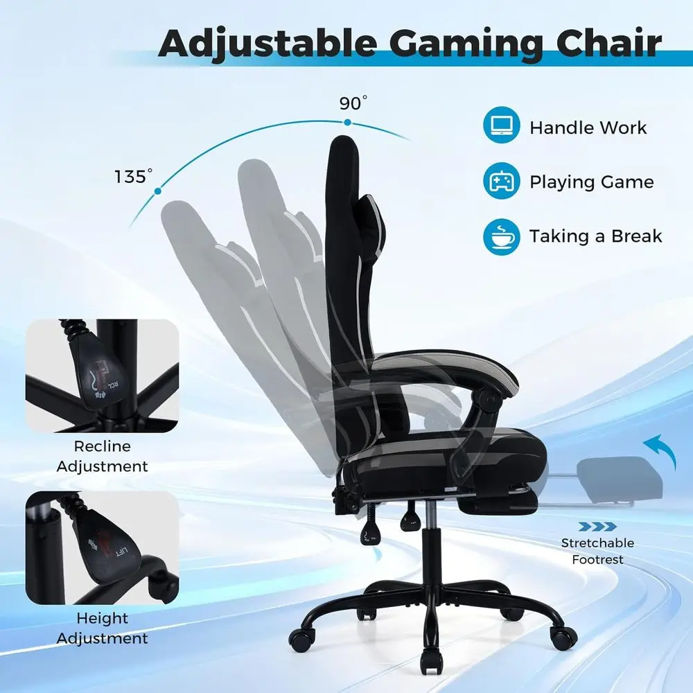 Ergonomic Gaming Chair with Fo - Gaming Chair Lumbar Pillow บทวิจารณ์และราคา