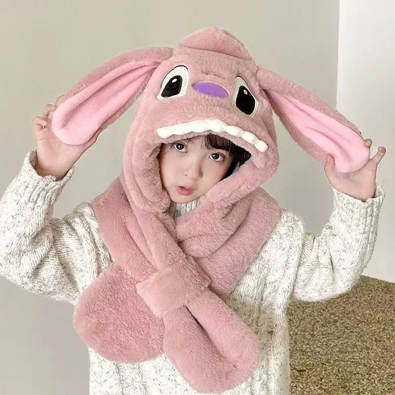 

Зимние женские шапки со стежком, комплекты шарфов и перчаток, толстый теплый пушистый плюшевый уличный комплект для защиты ушей, головные уборы, шапки, От 2 до 10 лет