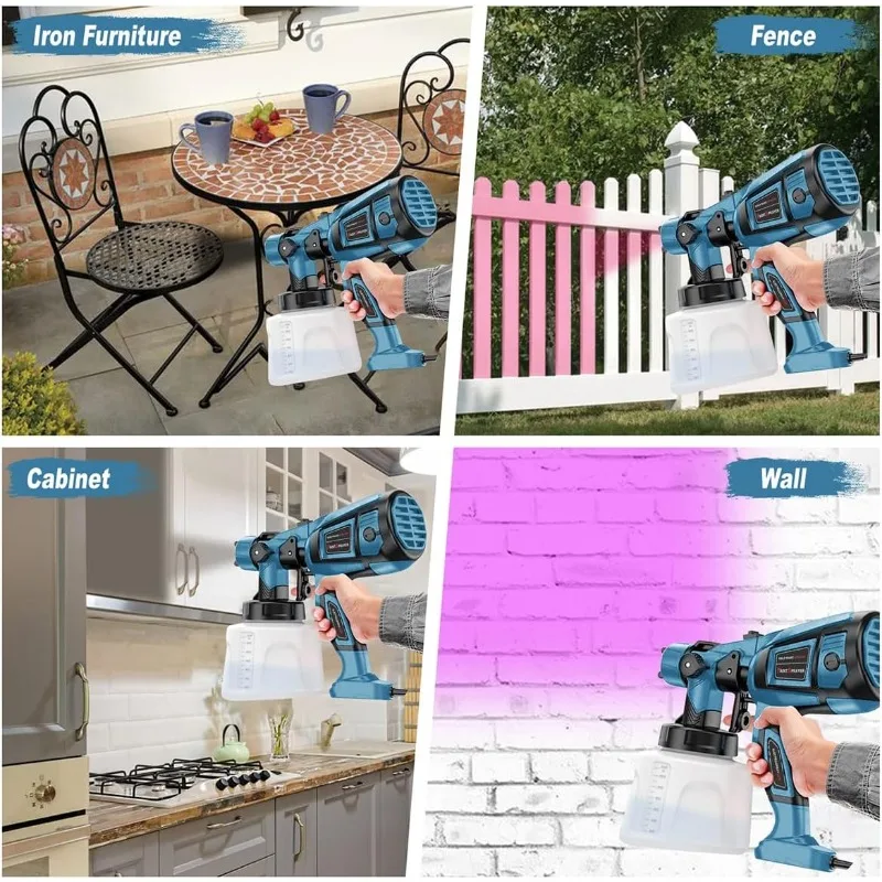 Tool 1000W High Power Electric Spray Paint Gun Easy to Clean for Furniture Cabinets Fence Walls Door Garden Chairs