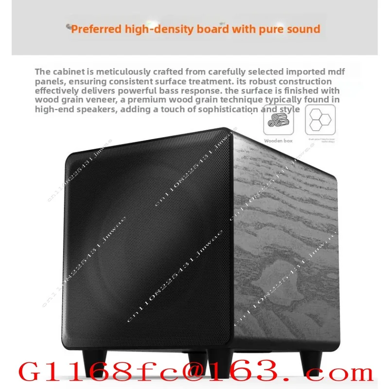 10-Inch Active Subwoofer Stereo with Whispering Wall Amplifier Bookshelf