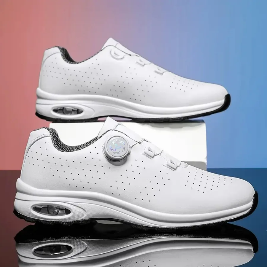 New Breathable Sports Shoes With Rotating Laces Ultra-Light And Ultra-Soft Upper Rubber Sole All-Season Solid Color Low Top For