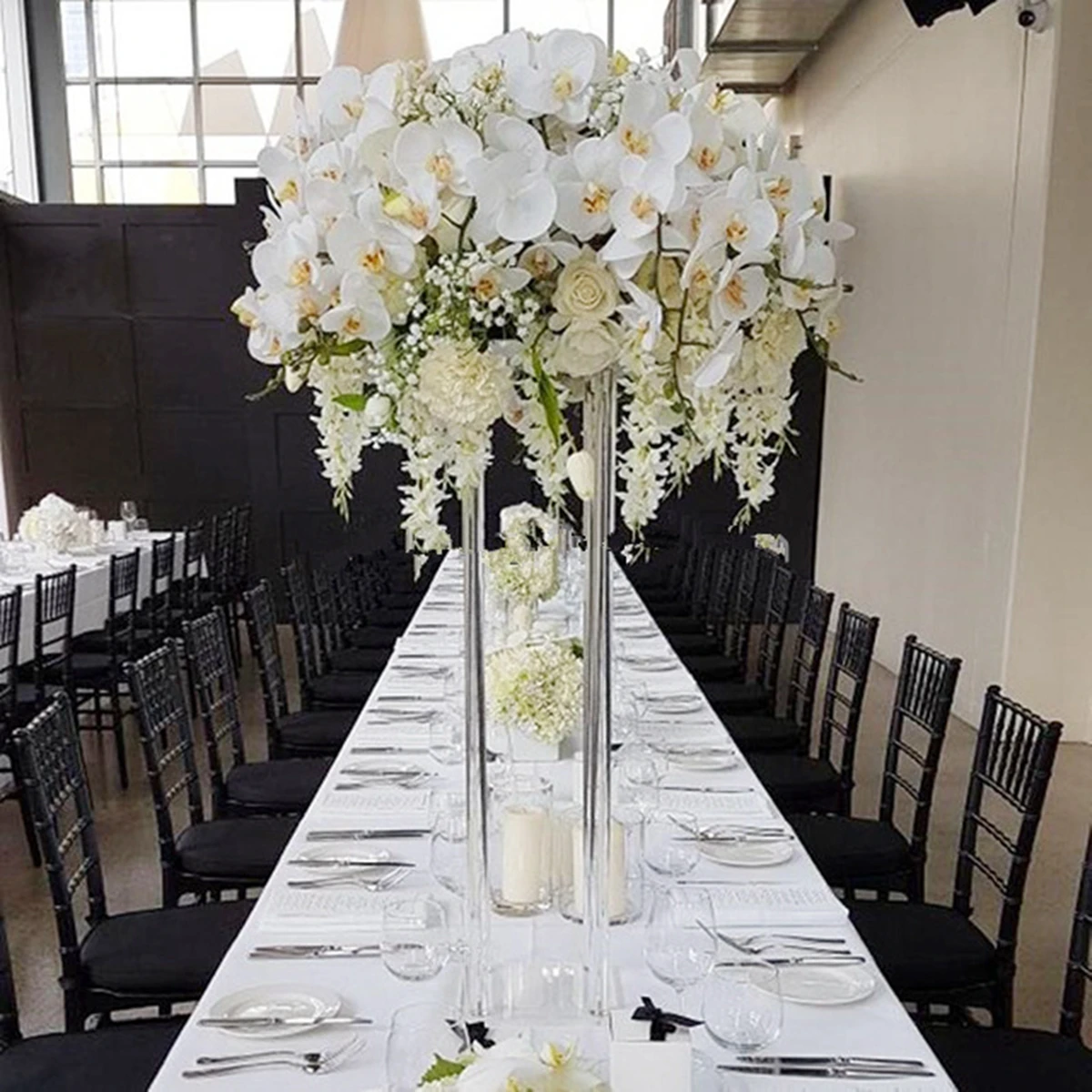 10pcs Acrylic Floor Vase Clear Flower Vase Table Centerpiece for Marriage Vintage Floral Stand Columns for Wedding Decoration