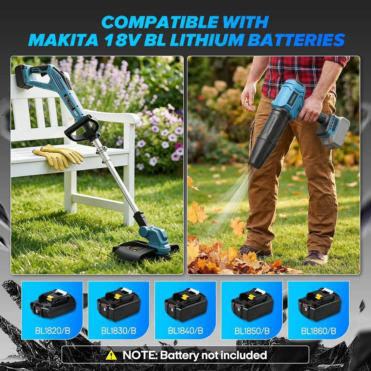 Electric String Trimmer & Leaf Blower Combo for Makita 18V Battery | Brushless, 15