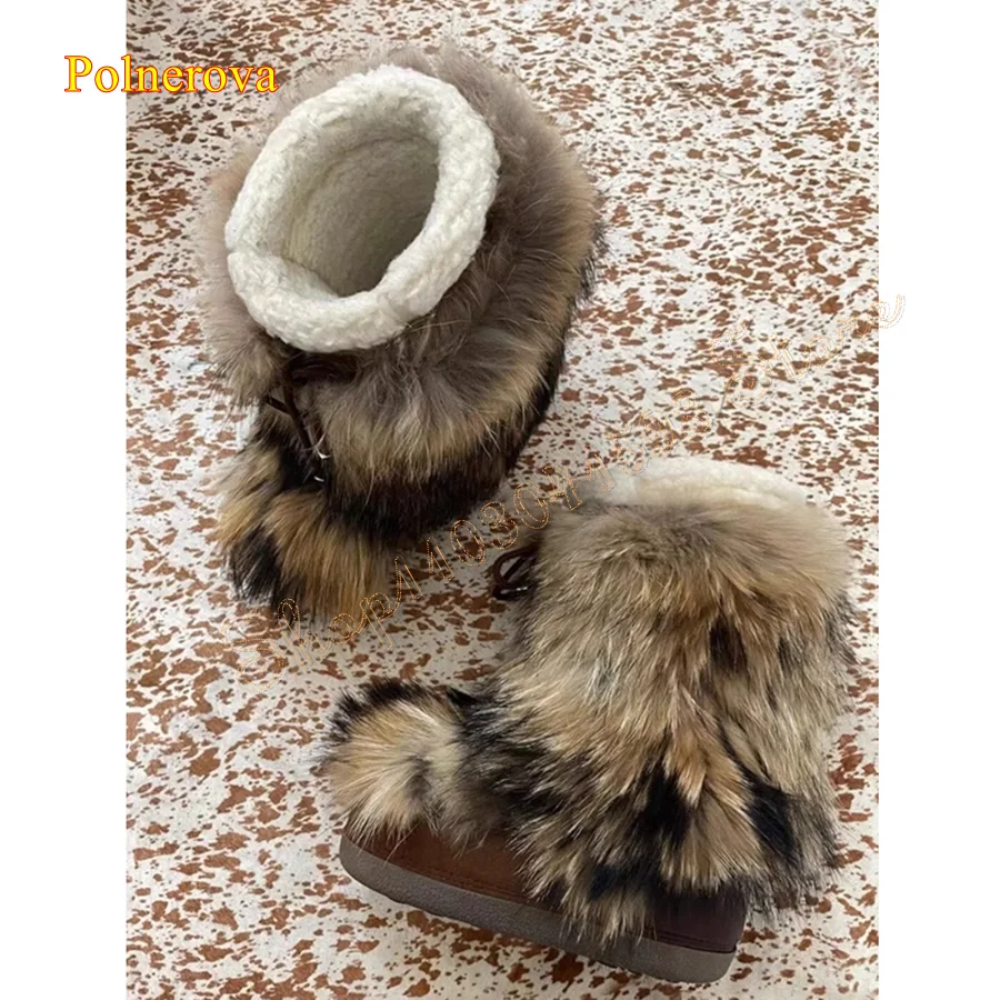 Winter Furry Lace Up Short Boots,Warm Lambswool Women's Boots Round Toe Low Heel Boots Plus Size 2023 New Zapatos Para Mujere