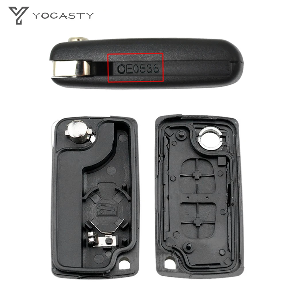 YOCASTY For Citroen C2 C3 C4 C5 C6 Xsara Berlingo For Peugeot 207 307 308 407 607 807 Flip Remote Car Key Shell Case HU83 VA2