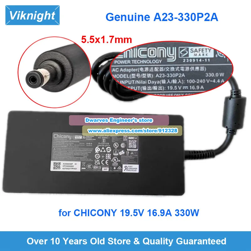 Adaptador chicony 330w genuíno A20-330P1A 19.5v 16.9a para acer predador helios neo 16s ai PHN16S-71 thunderobot r16 2025 rtx5080