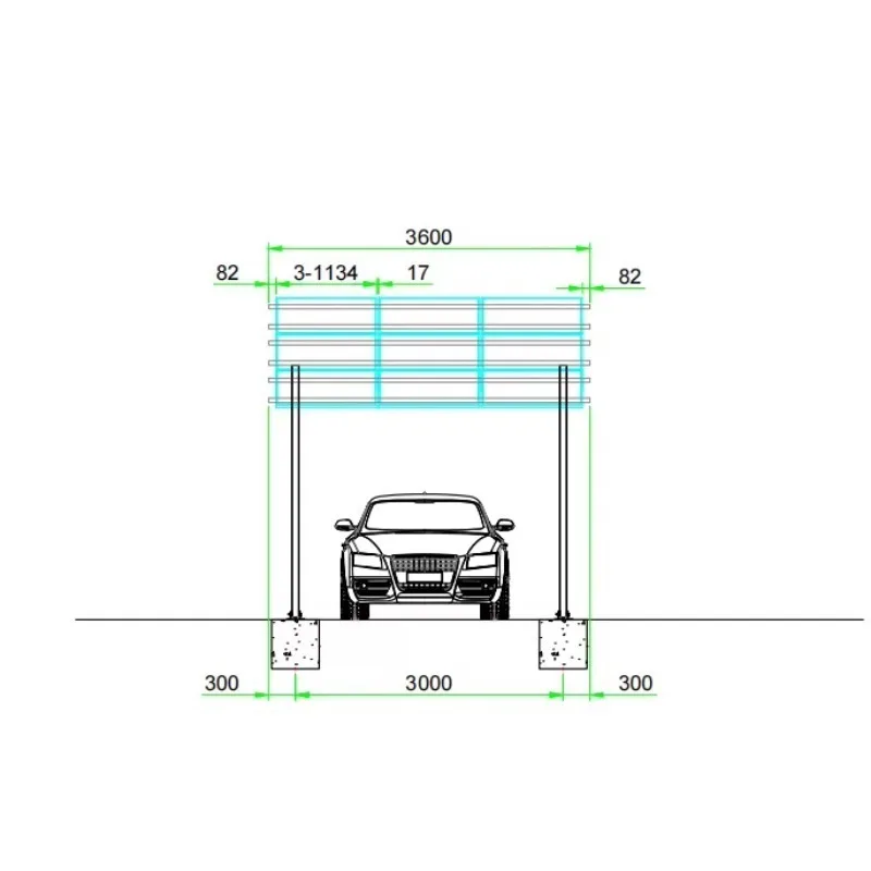 

HF High Quality Aluminum 1/2/3/4 Car Carport Solar Mounting Bracket Solar Panel System Structure