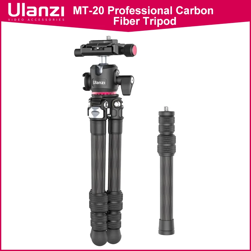 Ulanzi MT-20 Professional Carbon Fiber Tripod Monopod Digital DSLR Camera Lightweight Compact Tripod