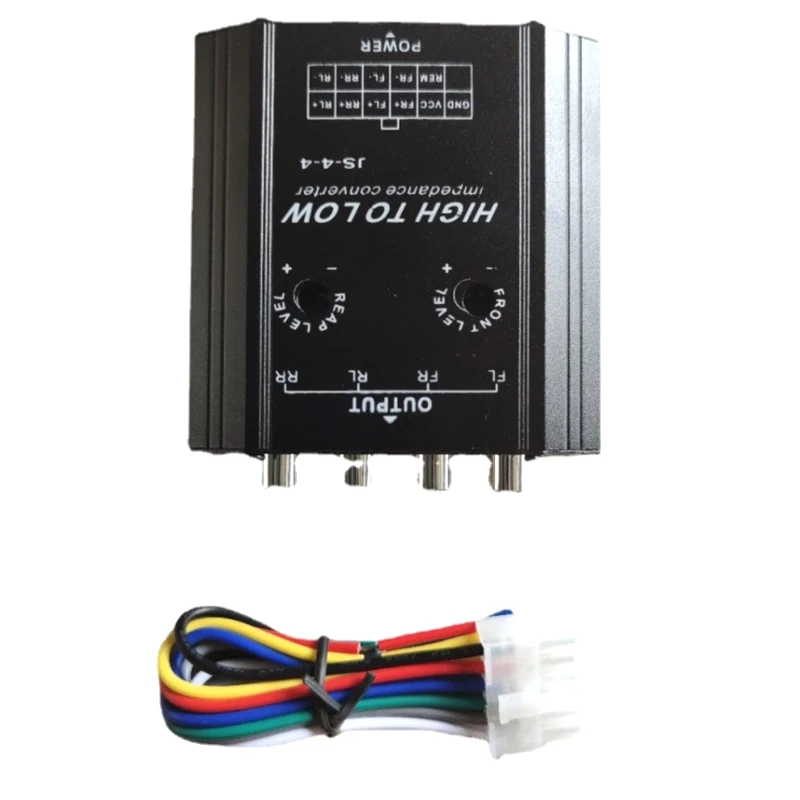 Convertitore audio per auto a 4 canali 12V a filtro di frequenza per altoparlante radio stereo per auto Rca da linea alta a bassa