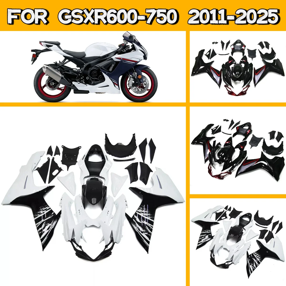 

Комплект обтекателей для мотоциклов Suzuki GSXR600 GSXR750 2011-2025: Панели инжекционного формования, обвес, горячая новинка