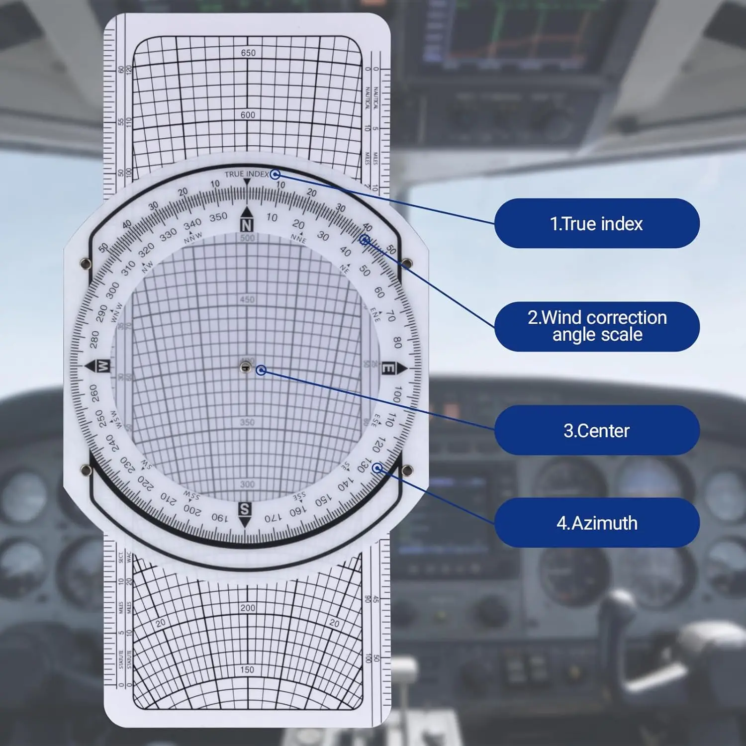 Plotter de Aviación Medarchitect E6B, Computadora de Vuelo para Pilotos, Regla de Aviación Compatible con Paquete para Estudiantes de Aviación, Cartas IFR/VFR