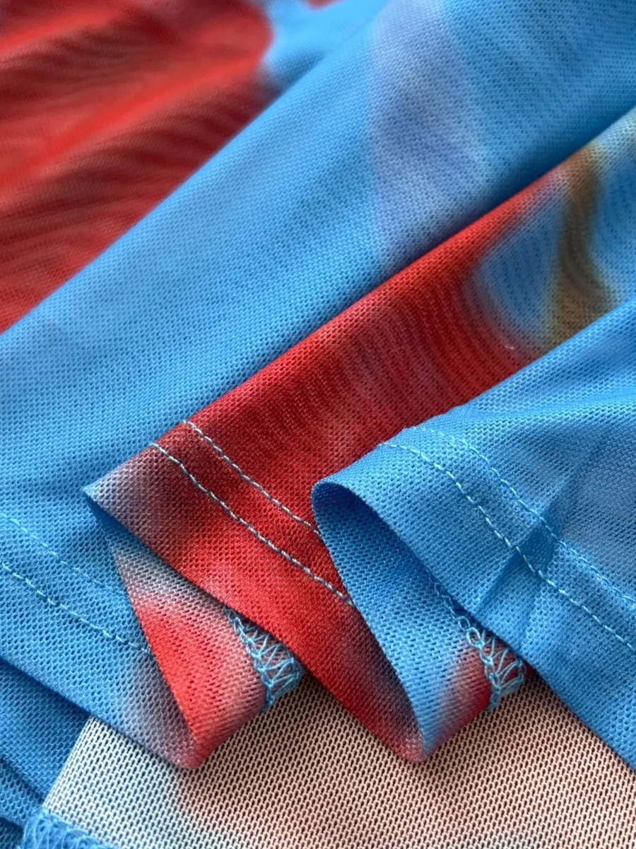 Foamlina عطلة الزي عارية الذراعين فستان بكتافة 2025 صيف جديد فرنسي مثير سليم صالح الرسن طباعة شبكة فساتين عطلة طويلة