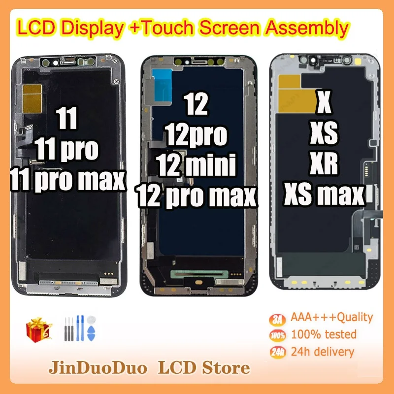 Super Amoled For iPhone 12 Pro Max LCD Display Touch Screen Digitizer For iPhone 11 Pro Max LCD Screen Replacement X XR XS MAX