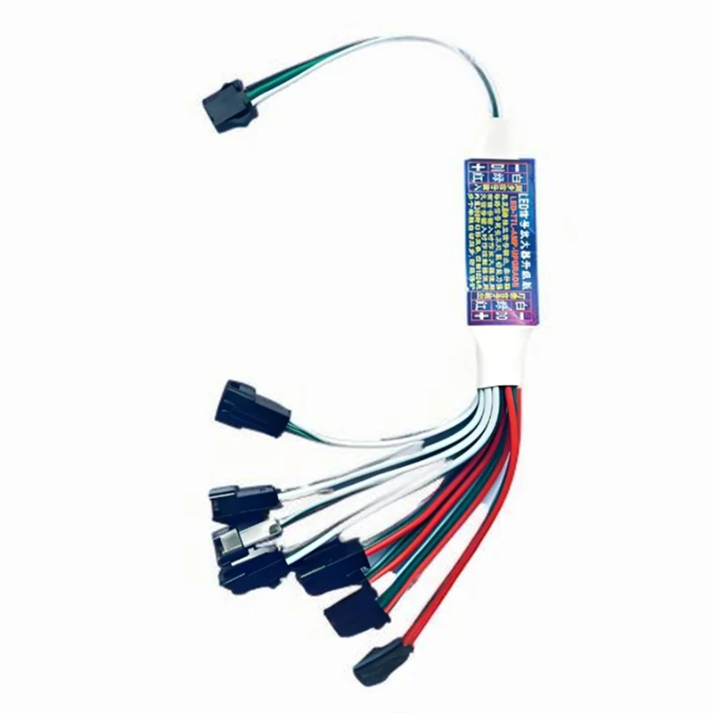 

AB42-LED Signal Amplifier Repeater Controller TTL Amplifier 1 To 8 Support Addressable LED Strip Lights For WS2812B WS2811