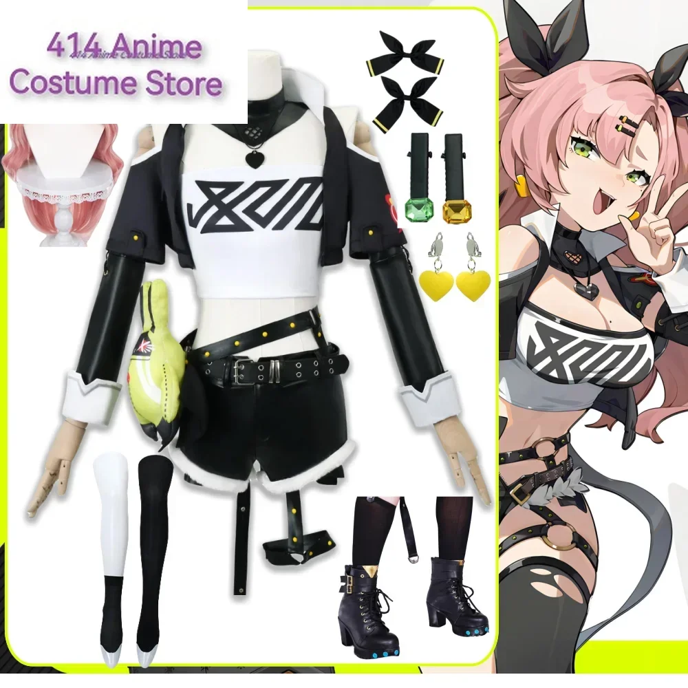 Nicole Demara Cosplay Costume Zenless Zone Zero Nicole Demara Cos Women Outfit Zzz Nicole Demara Cos Wig Halloween Costumes