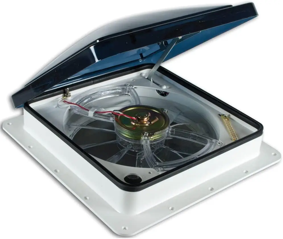 Roof Vent with Thermostat,  or Manual 3 Speed 12 Volt RV Vent Fan, Automatic Dome Lift and Rain Sens