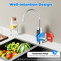 220V 3000W Electric Water Heater Faucet Hot and Cold Water G1/2 Inch Interface 0.15-0.6 Mpa LED Screen with 2 Hoses