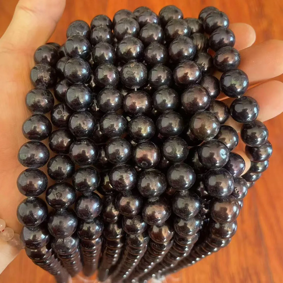 

16 дюймов, 11-14 мм, черные натуральные круглые крупные жемчужины Эдисона, нить из отдельных жемчужин