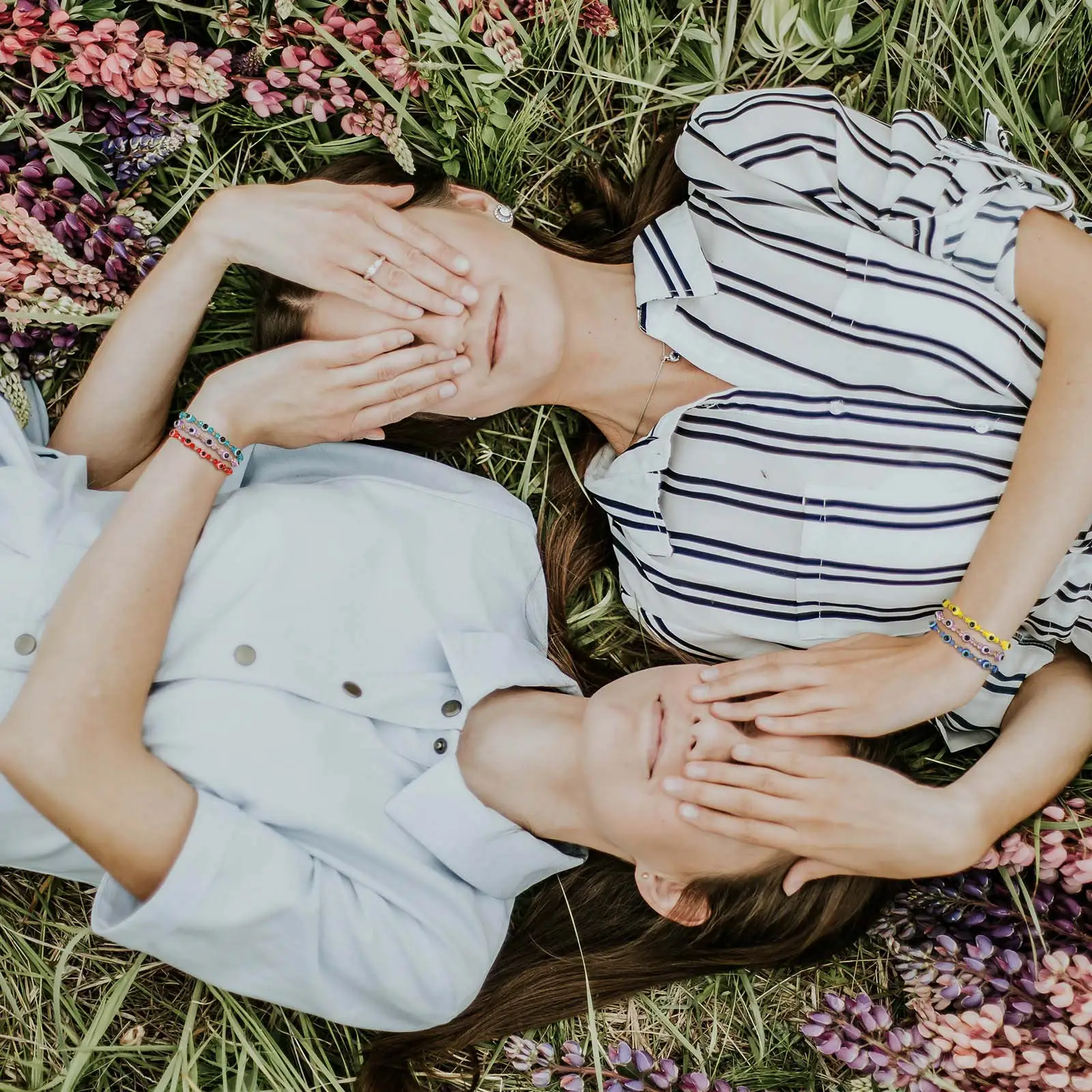 سوار عين الشر من الخرز الكريستالي الملون للنساء، أساور عين الشيطان بسلسلة حبل، هدية مجوهرات قابلة للتعديل لمحبي الصديق