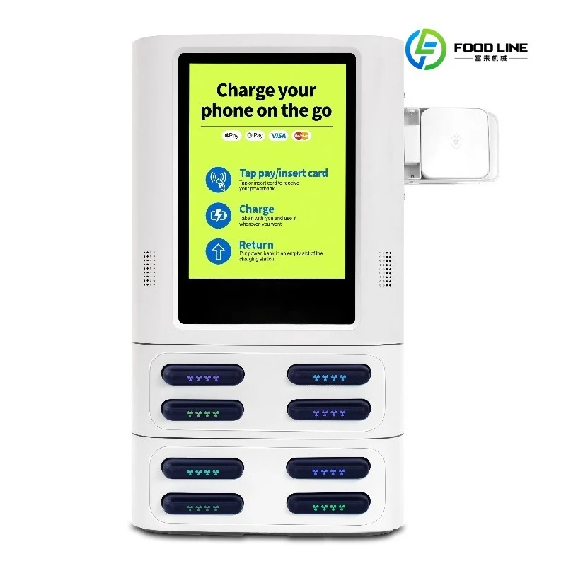 2026 New FL Wholesale 8-Slot Portable Charging Kiosk with Touch Screen Shared Power Bank Rental Station Customized
