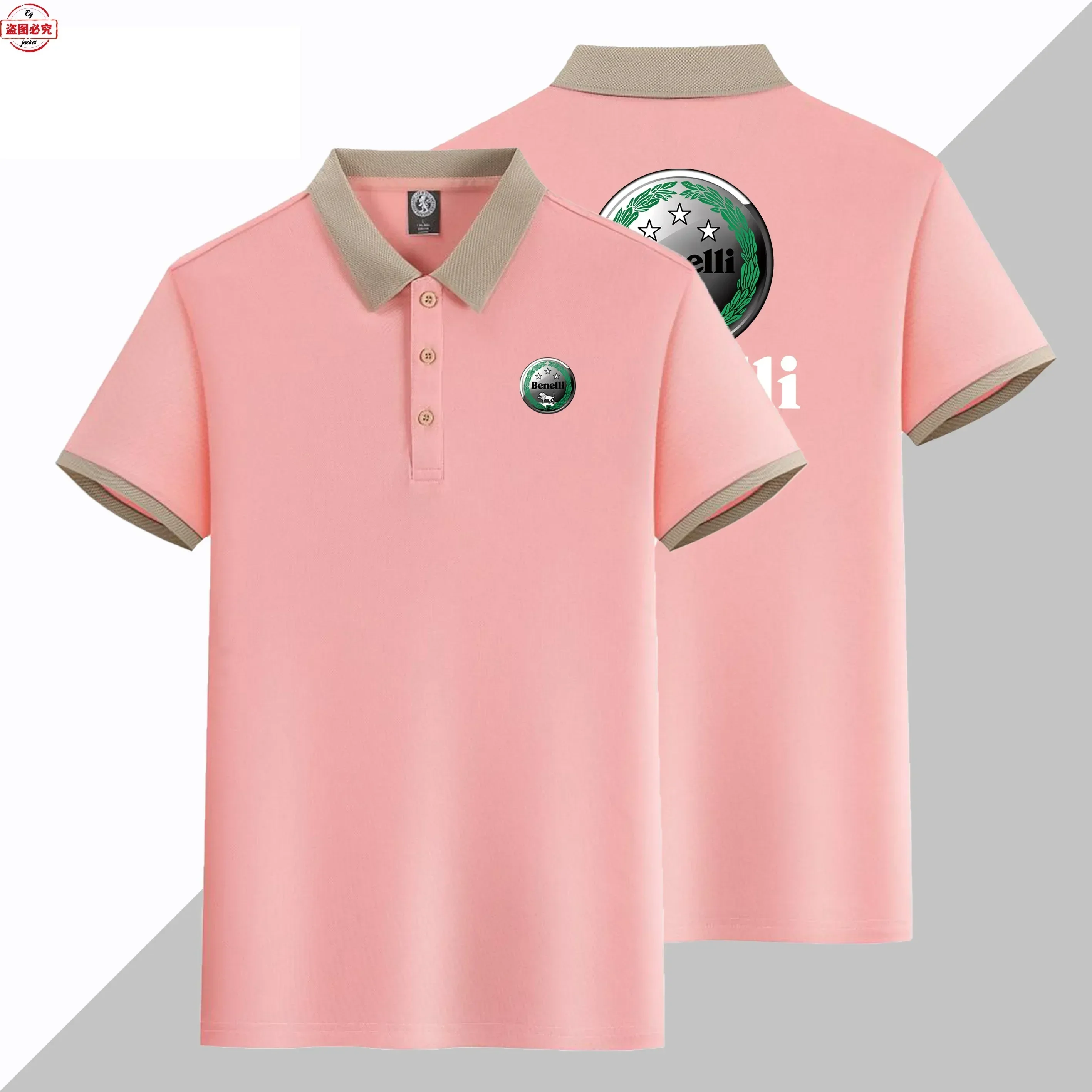 Benelli Motorcycle LOGO Printed Men's Benelli Cycling Clothing Business Casual Short Sleeved Sports T-shirt Collar Polo Shirt