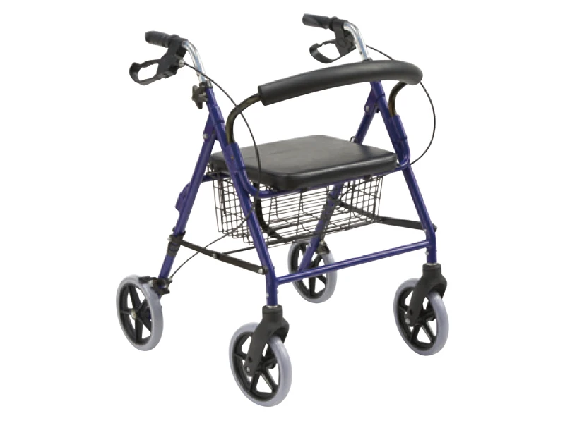 Economical forearm aricarar multifunctional foldable walker with padded PVC seat and shopping basket