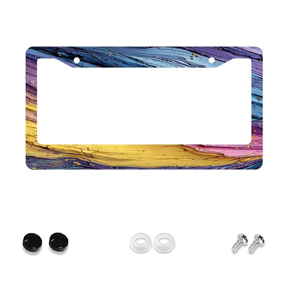 

Рамка номерного знака с разноцветным градиентом и 2 отверстиями, алюминиевый материал, 6x12 дюймов, с комплектом винтов, ретро-новинка, автомобиль D
