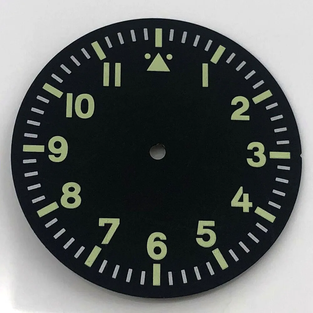 35.5 مللي متر العقيمة الأسود الهاتفي ساعة مضيئة أجزاء تناسب ETA2836 NH35 Miyota8205/8215/821A Mingzhu2813/3804 حركة