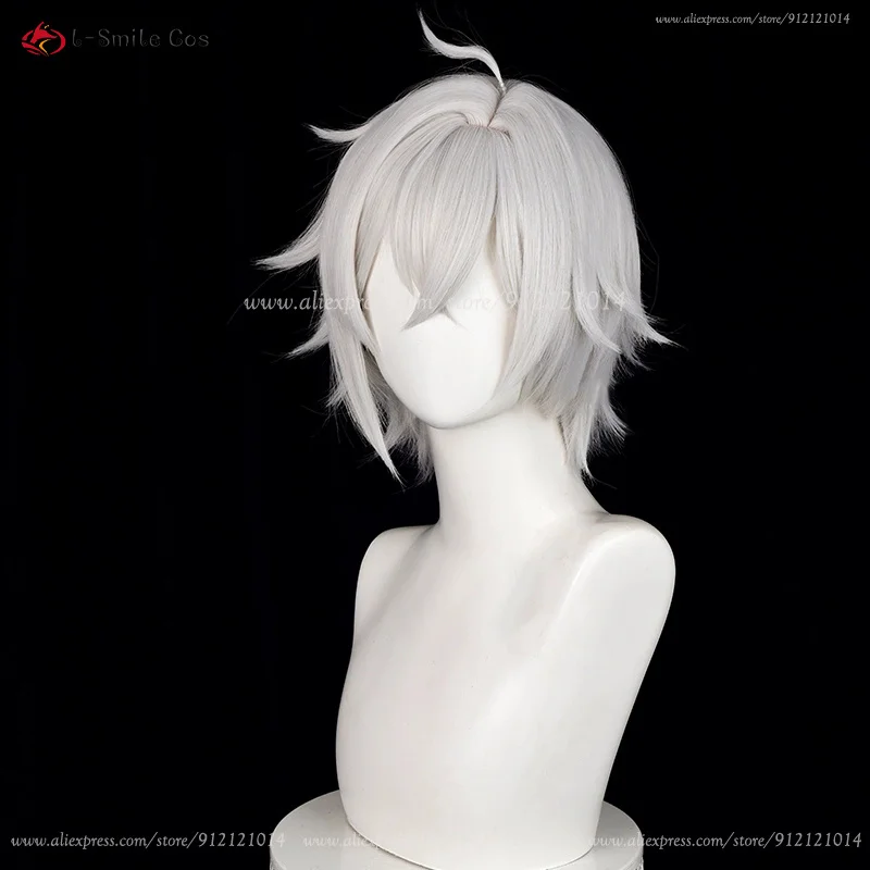 ZZZ Seth Lowell Cosplay Wig 30cm Silver White Wigs For Men Women Cosplay Anime Wig Heat Resistant Synthetic Hair Halloween view 5