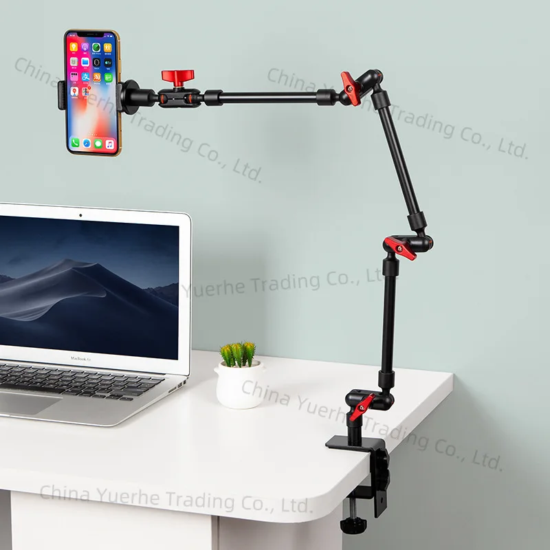 

New live broadcast desktop bracket metal bracket 360 degree rotation mobile phone tablet lazy extension support desktop clip