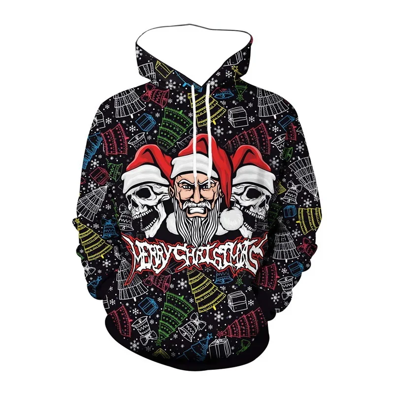 Merry Christmas Graphic Women Sweatshirts Funny Xmas Ornament Tree Snowflake 3D Printed Hoodies For Men Clothes Y2k Kids Hoody