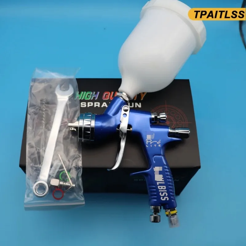 New Spray Gun G T Pro Painting Gun T110 1.3mm/1.8mm Nozzle Glod with Mixing Cup Water Based Air Spray Gun Airbrush