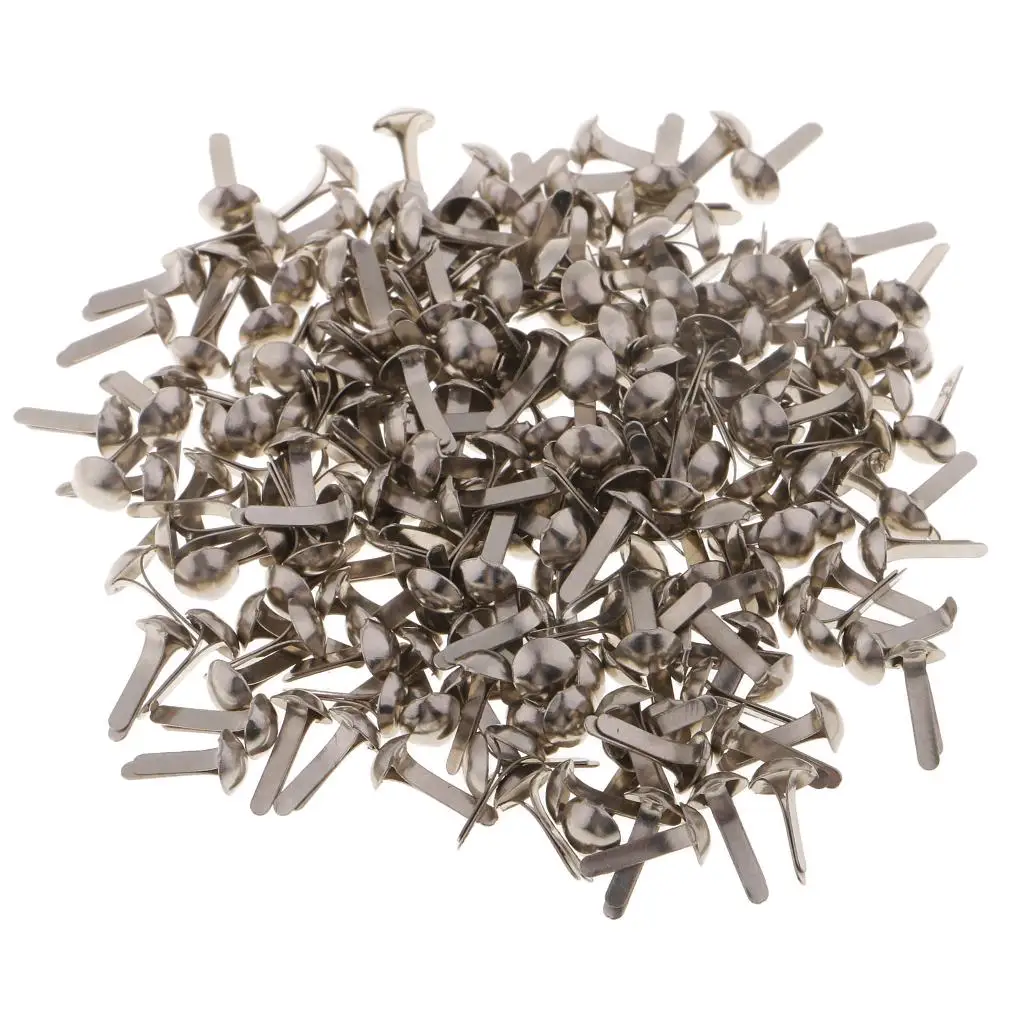 200 Pieces 4.5mm Round Head Split Pins Metal Brads Paper Fastener Decorative Brad for Scrapbooking DIY Craft Decoration