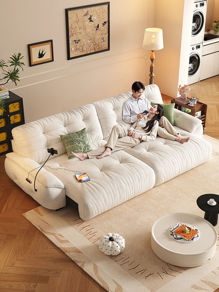 

Cloud sofa fabric living room cream chenille antique sofa bed dual-purpose space cloud function sofa single