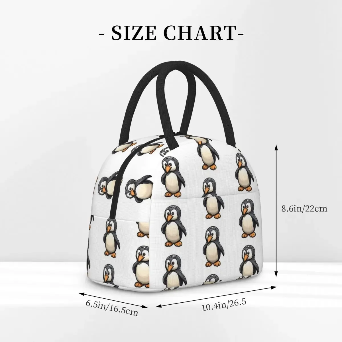 Charming Rounded Cartoon Penguin - Delightful Insulated Lunch Bag for Women Children Portable Food Boxes Thermal Lunch Box Tote