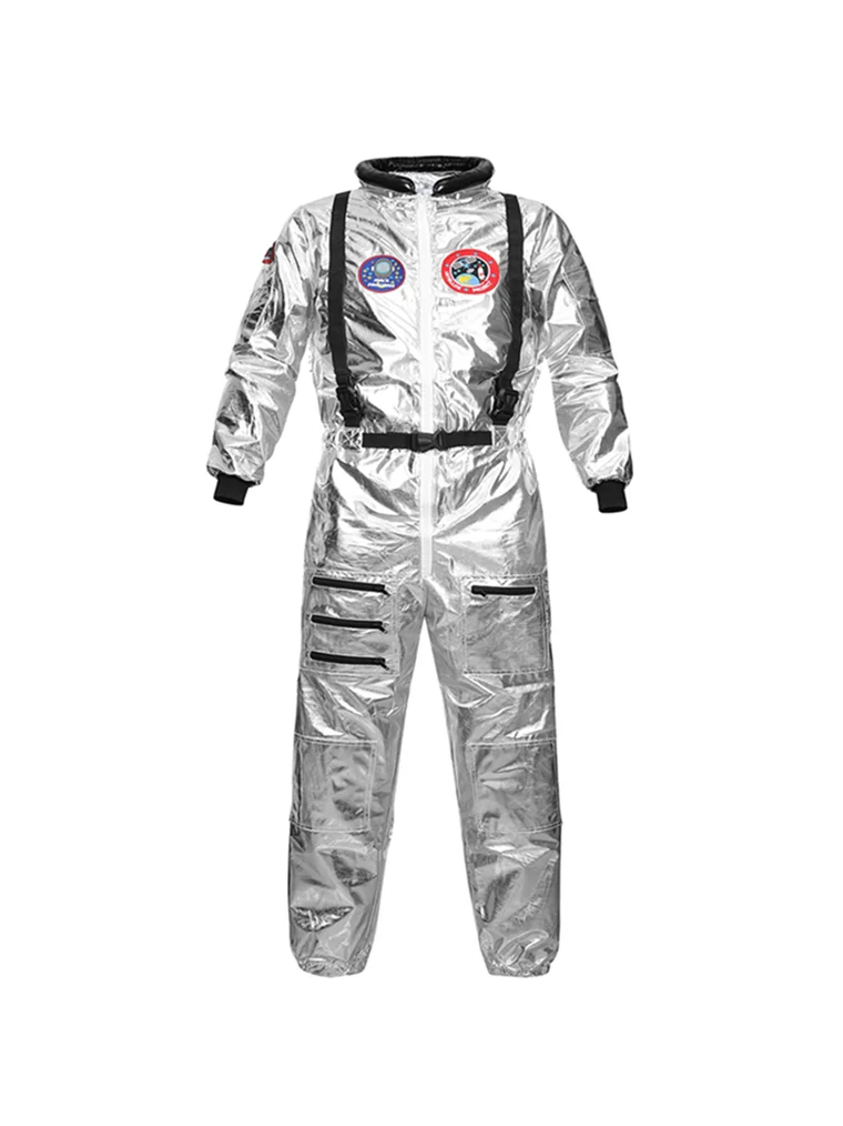 Disfraz de astronauta de vuelo con cremallera para adultos, traje de Cosplay de astronauta, traje de Halloween para mujeres y hombres