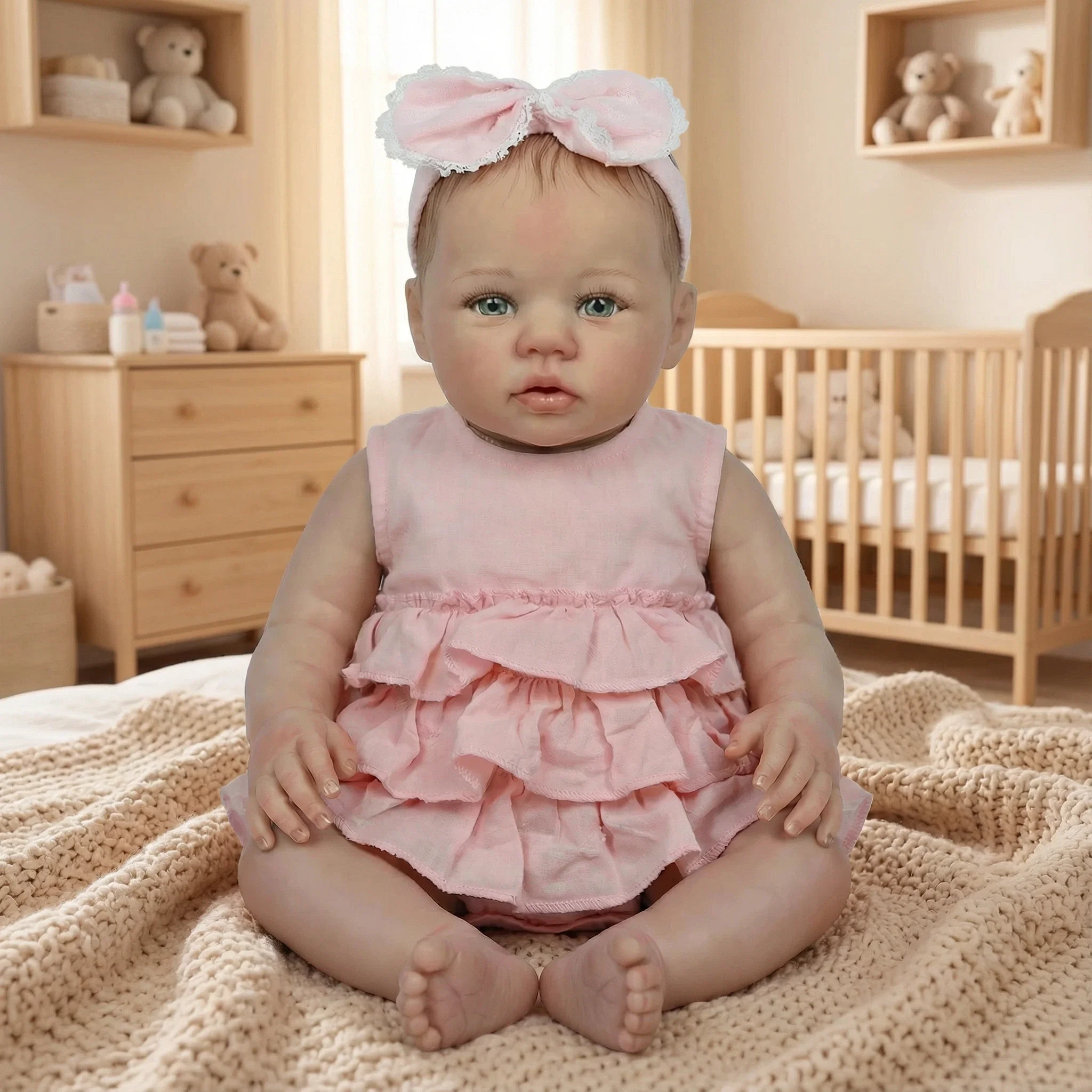 NPK 19inch Silicone Vinyl Reborn Doll Abigail Full Body Cloth Baby Girl Newborn 3D Skin High Quality Gift