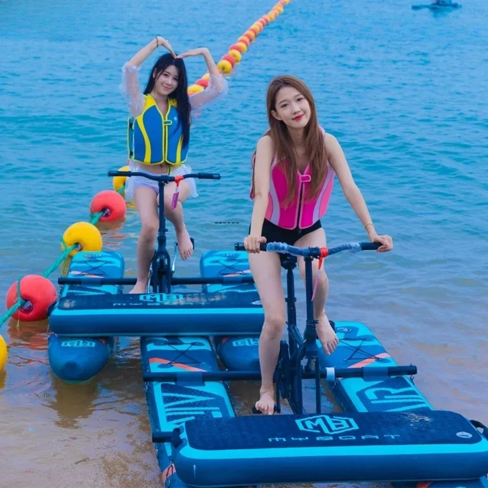 

OEM Logo New Style Water Bike Leisure Surf Inflatable Floating Water Bikes Pedal Boats for Sale