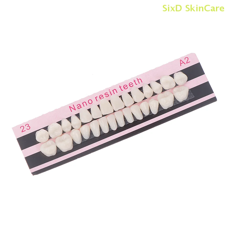 28pcs/Box Dental Teeth Veneers Ultra Thin Whitening Resin Molar Anterior Temporary Upper Lower Shade 23# A2 Dental Oral Care