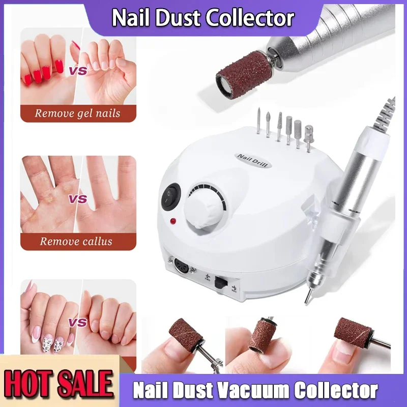 

Nail Drill Cutter Set Machine Nail Gel Polisher Nail tools Salon Equipment Strong Polishing Tool Nail File Kit 35000RPM Electric