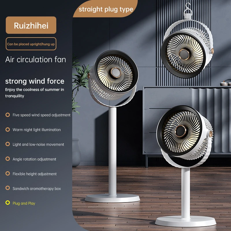 2026 New Retractable Standing Fan with Night Light, Circulation Vertical Ceiling Fan, Portable Gift Fan for Home Bedroom Office