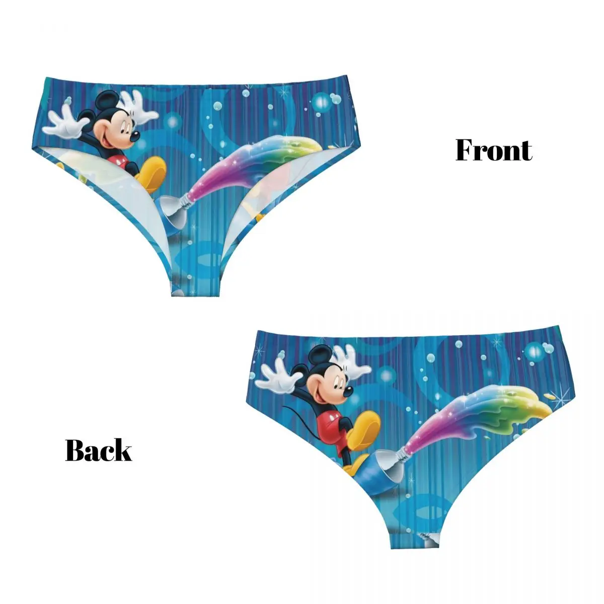 مخصص ميني ماوس ميكي ماوس الكرتون الفن ملخصات الملابس الداخلية النسائية تنفس تمتد سراويل الكلاسيكية