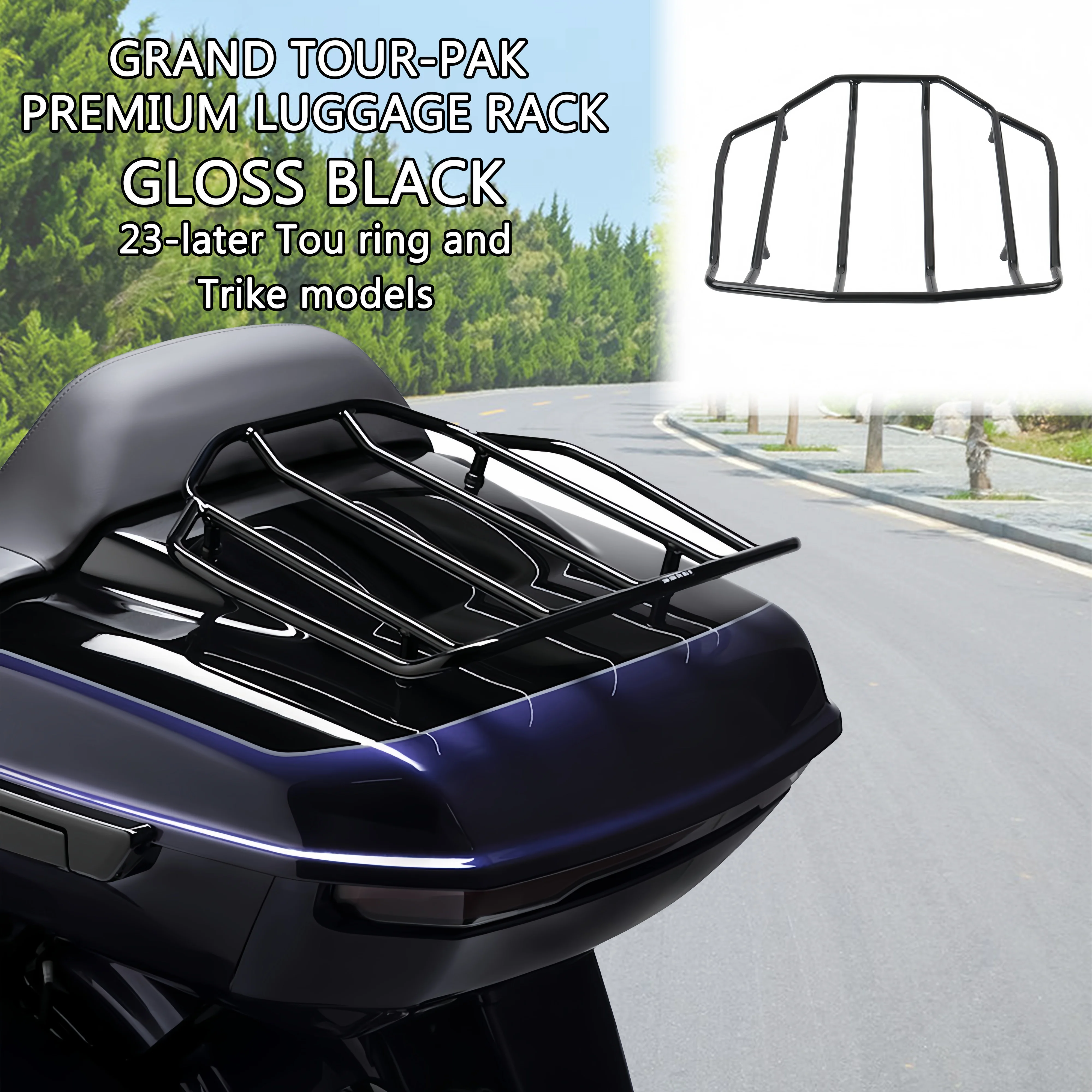 For Harley Touring Electra Glide CVO Road Glide ST New Motorcycle Rear Top Case Carrier Trunk Luggage Rack Rail Tour Pack Shelf