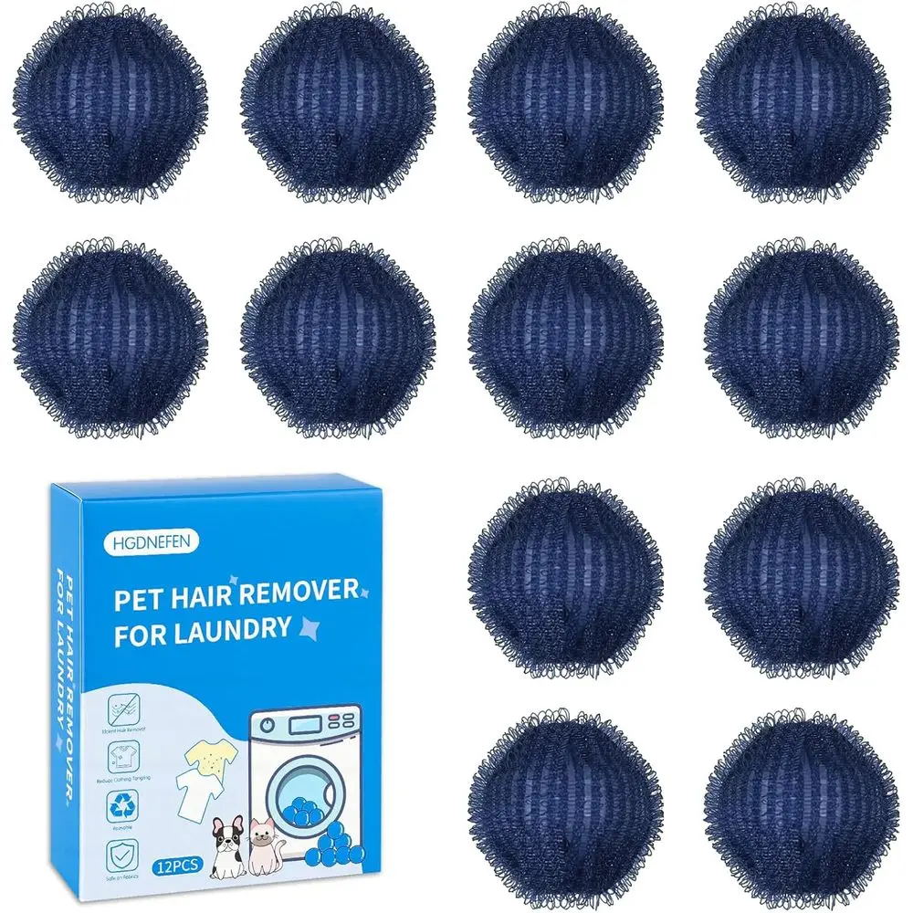 12-Piece Pet Hair Removal Set - Reusable Lint Traps for Washing Machines, Ideal for Collecting Cat and Dog Hair