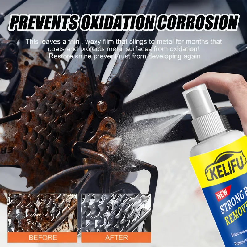Powerful Multi-Surface Rust Remover Spray - Fast-Acting Formula for Cars, Kitchens, Bathrooms, Gardens & Furniture - No Residue,